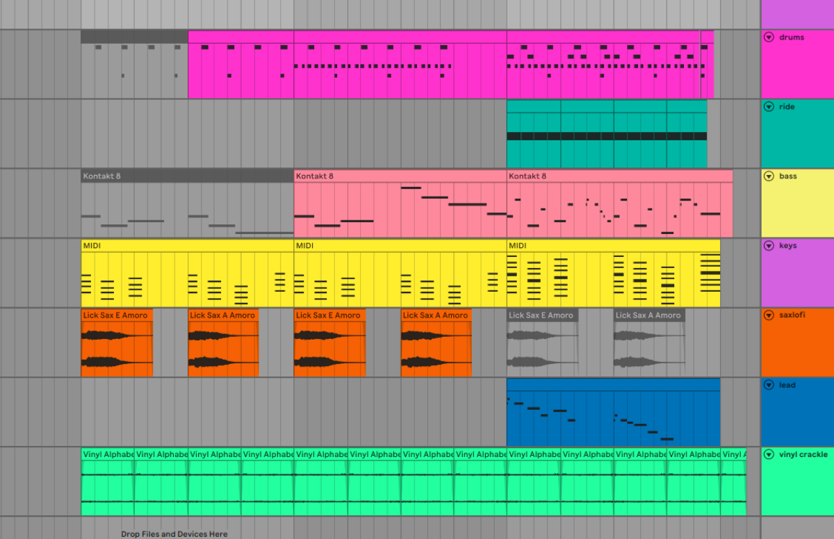 Organizzare il beat in Ableton Live